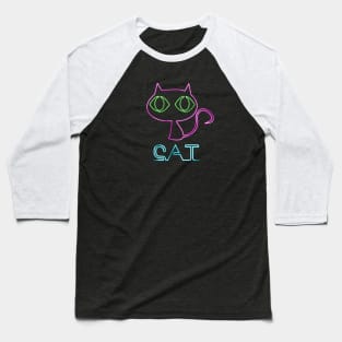 80's Neon Cat Baseball T-Shirt